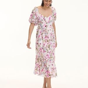 Floral Pink and White Dress